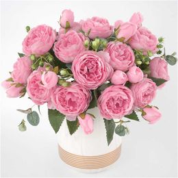 Dried Flowers Artificial flowers for decoration Rose Peony Silk small bouquet flores party spring wedding mariage fake Flower