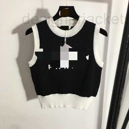 Women's Sweaters Designer Spring Summer Women Sweater White Black Brand Same Style Sleeveless Crew Neck Fashion Clothes 0WCK