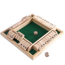 Foosball Classic 4 Sided Wooden Board Games Dice Game For Adult Children Family Party 10 Numbers Table Puzzle Game for 2-4 Players 230626
