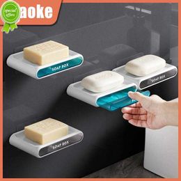 New Suction Cup Soap Draining Holder Strong Suction Household Bathroom Shower Soap Holder Wall Mounted Double Layer Punch-free