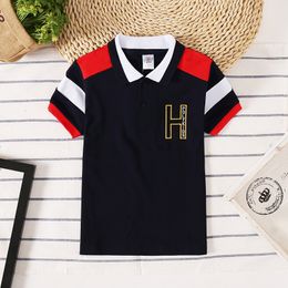 Polos Baby Boy Polo Shirt Fashion Kids Short Sleeve Shirt Letter Children Clothes Boys Lapel Polo Shirts Sports Bresthable Boy Tops 230626