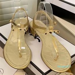 2023-High Version Small Fragrance Chunky Heel Sandals Real Wallet Toe Sandals Female Ringer Diamond Rhinestones One Word Buckle Belt