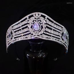 Headpieces Luxury Bridal Hair Crown High-Quality Full Diamond Shining Silver Zircon Rhinestone Wedding Head Jewellery