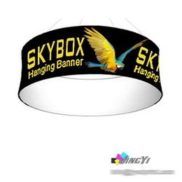 Custom Exhibition Event Tension Fabric Tradeshow Display Round/Circle Hanging Banner