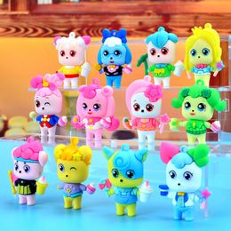 Action Toy Figures 12pcs Catch Teenieping Anime Figures Kawaii Cartoon Catch Teenieping Keychain DIY Accessories Doll Bag Pendant Decoration Kid Gi 230626