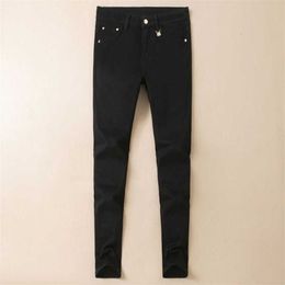 Men's Jeans Men's Jeans designer Designer Jean Pants Autumn Winter Thickened Denim Trousers Men Women Slim Small Toe Trend Casual Straight 5482 9RCQ Z230728