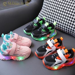 Sneakers Size 21 30 Kids Shoes Baby Glowing Breathable and Wear resistant Children Casual Children's Boy Schoenen 230626