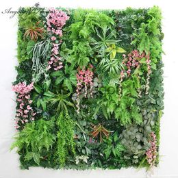 Decorative Objects Figurines Homemade UV Protection Outdoor Turf Green Plastic Plants Wall Lawn Wedding Backdrop Accessories Garden Hotel Store Home Decor