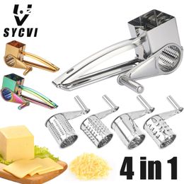 Kitchens Play Food Stainless Steel Cheese Grater Hand Crank Rotary Blades Vegetable Chopper Kitchen 230626