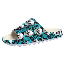 Slippers Colorful Skull Personalized Luxury Design Summer Shoes For Women Travel Walking Non-Slip Teens Slipper Absorption Sandals