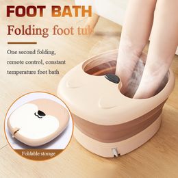 Foot Care Electric Foldable Foot Bath Bucket Constant Temperature Heating Foot Massager Smart SPA Massage Powder Basin Relieve Fatigue 230626