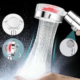 Bathroom Shower Heads Bathroom Shower High Pressure Water Saving Powerful Propeller Turbo Boost Spray Bathroom Faucet Waterfall Shower Head R230627