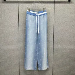 Farbverlauf-Denim-Hosen, Designer-Jeans für Damen, Vollbuchstaben-Druckhose, Frühling, Sommer, lange Hose, Kleidung