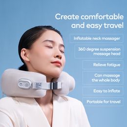 Massaging Neck Pillowws Automatic Air Bag Ushaped Massage Pillow Car Mounted Home Travel Portable Massager AutomaticKneading Cervical Vertebra Mas 230627