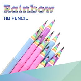 Pencils 12Pcs/Box Paper Rainbow HB Pencils Writing Stationery for School and Office Supplies Dropshipping