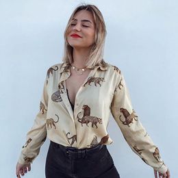 Women's Blouses Fashion Leopard Printing Women Ladies Shirts 2023 Spring Autumn Long Sleeve Blouse Blusas Mujer-S-3XL