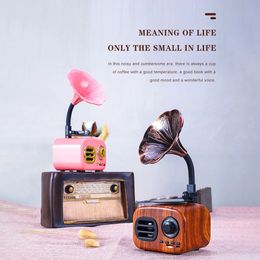 Portable Bluetooth Speakers, Mini Phonograph, USB Music Player, Home and Entertainment Decorations, Holiday, Party and Birthday Gifts