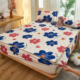 Mattress Pad Waterproof Bed Sheet Single Piece Thickened Children's Diaper Cover Protector Nonslip Floral Home 230626