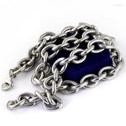 Chains Heavyweight 15mm 24 Inch Smooth Stainless Steel Huge Oval Link Chain Necklace Classic Gifts For Father / Husband