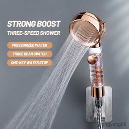 Bathroom Shower Heads EHEH Style Shower Head With Key Stop Magic Watering High Pressure with Philtre Bathroom Handheld R230627