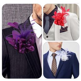 Brooches Cloth Art Feather Brooch Korean Exquisite Fashion Fabric Flower Wedding Jewelry Accessories Party Clothing Corsage