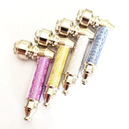 Colourful Zinc Alloy Pipes Portable Removable Herb Tobacco Philtre Silver Screen Spoon Cap Cover Bowl Handpipes Bubbler Decoration Hand Smoking Cigarette Holder DHL