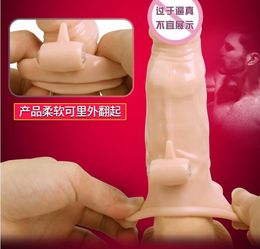 Turtle head Wolf braces lengthened and thick penis male products sex toys Hehuan room fun penis set jj stick