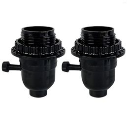 Lamp Holders 1pc/2pcs E26 Holder Repair Shade Ring Fixture Light Socket Black Vintage Threaded Replacement Parts With Switch Medium Base