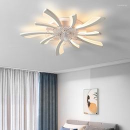 Chandeliers Fan Led Chandelier Modern For Livingroom Bedroom Studyroom Light Fixtures Dimmable White