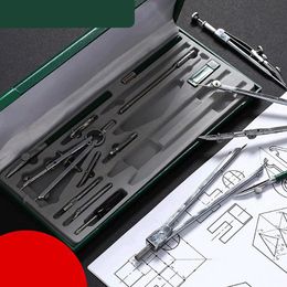 Supplies Professional Pencil Compass Metal 15Piece Set Drawing Instrument Drawing Math Geometry Tool Pencil Compass Set for Office School