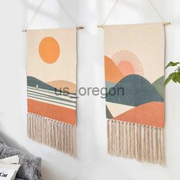 Decorative Objects Figurines Nordic Macrame Tapestry Wall Hanging Bohemian Chic Handmade Woven Home Decor for Bedroom Living Room Background Wall Decoration