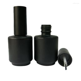 Storage Bottles 50pcs 15ml Empty Nail Polish With Brush Black Glass UV Gel Bottle Art Container Oil