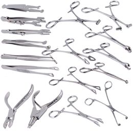 Nipple Rings 1PC Professional Steel Puncture Tool Opening Closing Needle Ball Clamp Plier Different Shape Tweezers Piercing Kits 230626