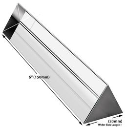 Prisms 30*30*150mm Triangular Crystal Prism Optical Glass Prisma Prisms Pography Philtre Spectrum Physics Prisme for Po 230626