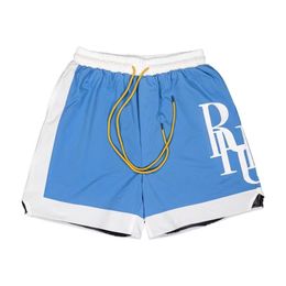 Rhude Drawing Zipper Pocket Oversized Summer Breathable Thin Light Rhude Sport Shorts Loose Shorts Running Shorts Rhude Designer Men Shorts Beach Swim Shorts 916