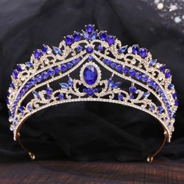 Hair Clips KMVEXO Baroque Gorgeous Korean Crystal Crown Bride Tiara Women Wedding 2023 Elegant Princess Headpiece Jewelry Accessories