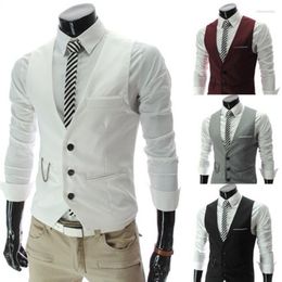 Men's Vests Men's Arrival Dress For Men Vest Slim Fit Mens Suit Male Waistcoat Casual Sleeveless Formal Business Jacket