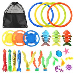 Sand Play Water Fun Kids Funny Swimming Pool Diving Toys Set Children Underwater Water Play Toys with Storage Bag for Boys Girls Summer Games Party 230626