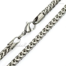 Chains 4mm Mens Boys Chain Necklace Franco Box Stainless Steel Wholesale KN210