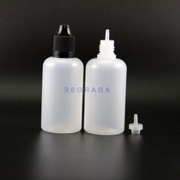 50 ML 100 Pieces LDPE Plastic Dropper Bottles With Child Proof Safety Caps and Tips E cig long nipple Awbpi