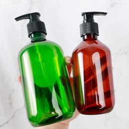 Storage Bottles 1PC Brown Green Bathroom Shower Gel Refillable Liquid Shampoo Wash Hair Conditioner Lotions Press Dispenser 300/500ml