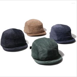 Ball Caps Short Brim Corduroy Adjustable Korean Version Baseball Cap Spring Autumn Solid Color Unisex Peaked Men Dad Hat