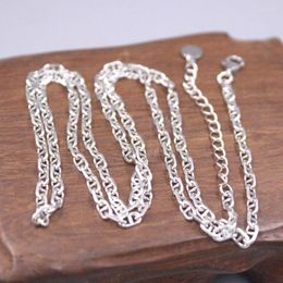 Chains Women's Real 925 Sterling Silver 3mm Anchor Link Chain Necklace 21.6" 1.97" L