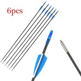 Bow Arrow 3/6/12Pcs Fiberglass Arrows Length 31 Inch Fiberglass Arrow 750 6mm In Diameter For Reverse Bow/Composite Bow ArcheryHKD230626