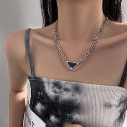 Jewellery Women Necklaces Designer P Inverted Triangle and Party 925 Plated Solitaire and Punk Alphabet Tassel Geometric