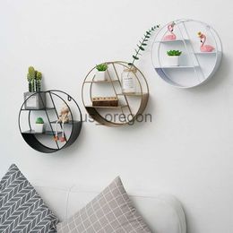 Decorative Objects Figurines Nordic Minimalist Ins Wrought Iron Round Storage Decorative Wall Rack Creative Home Living Room Wall Rack Shelves Hanging Decor