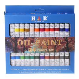 Supplies 24 Colours Professional Oil Painting Paint Drawing Pigment 12ml Tubes Set Artist Art Supplies