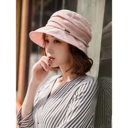 Summer Women's Sunscreen Hat UV Protection Sun Hat Spring Cotton Hemp Thin Sun Hat Simple Fashion Breathable Fisherman's Hat