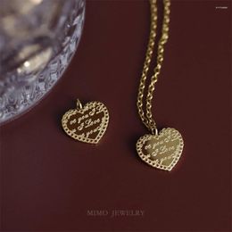 Pendant Necklaces Titanium Steel Gilded Iloveyou English Love Letter Finished Necklace DIY Women Jewels Accessories