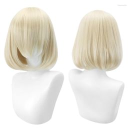 Synthetic Wigs LUPU Universal Cosplay Red White Beige Blue Brown Blonde Multicolor Short Straight Bob Wig 14in Hair